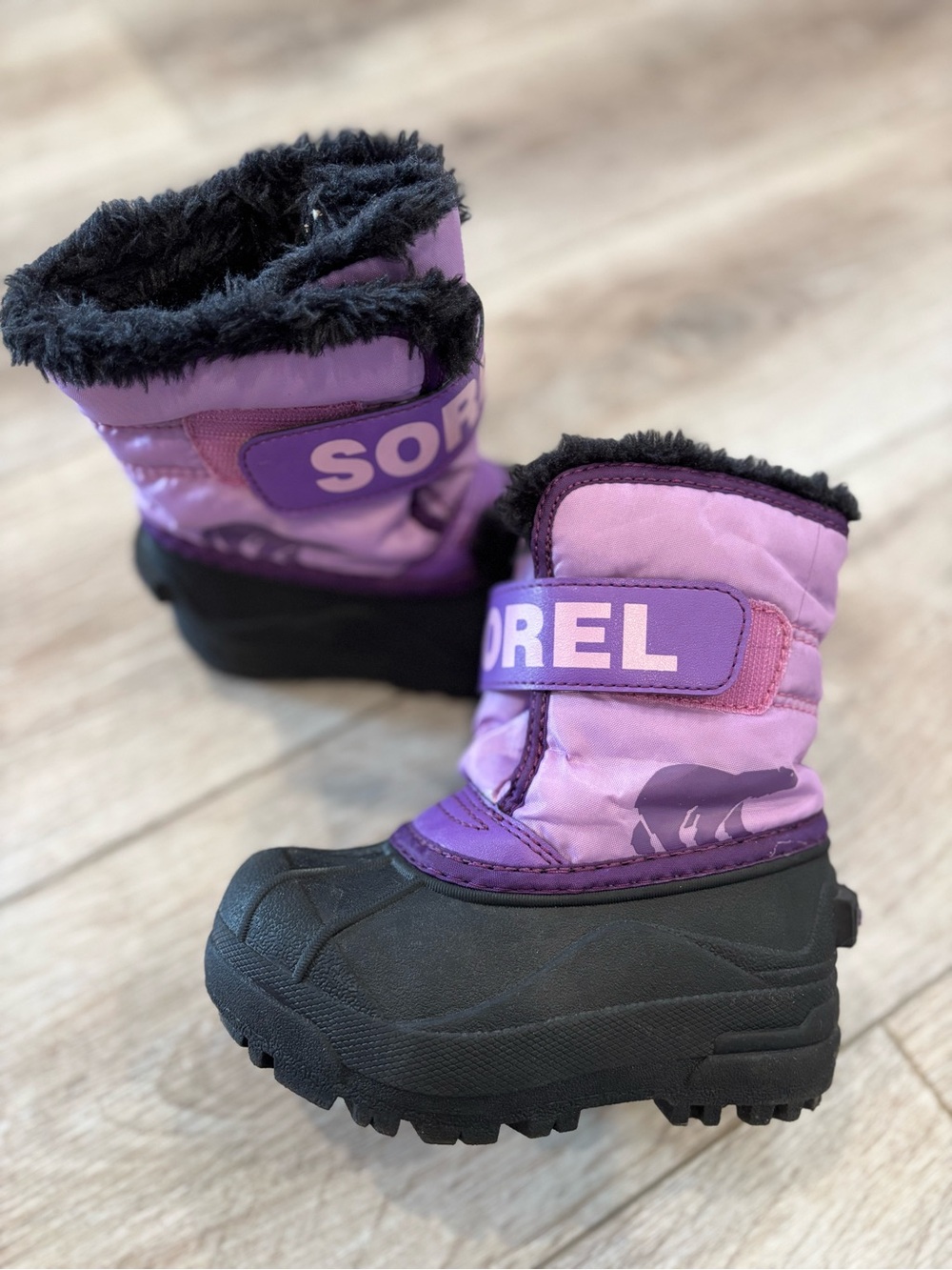 SOREL Kids' Purple Winter Boots with Faux Fur